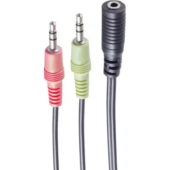 Cable de audio ShiverPeaks BS14-05040 0,15 m 2x3,5 mm conector macho a conector hembra negro