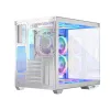 Caja PC MODECOM Volcano Panorama Midi Tower blanca — micro ATX, cristal templado, ARGB, USB-C, compatible con GPU de 400 mm