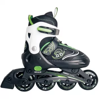 Patines en línea infantiles ajustables talla 29-32, verde/negro