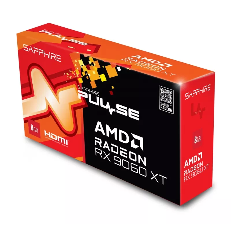 Tarjeta gráfica Sapphire Radeon RX 9060 XT 8GB GDDR6, 128-Bit, PCIe 5.0, 3320 MHz, 2x DP + HDMI