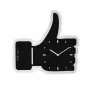 NeXtime Reloj de pared 3072zw Thumbs up, 40,5x41 cm, pared, negro/plateado
