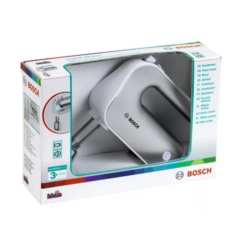 Batidora de cocina de juguete KLEIN Mixer Bosch 9240 plateada — juguete, tamaño manejable para niños