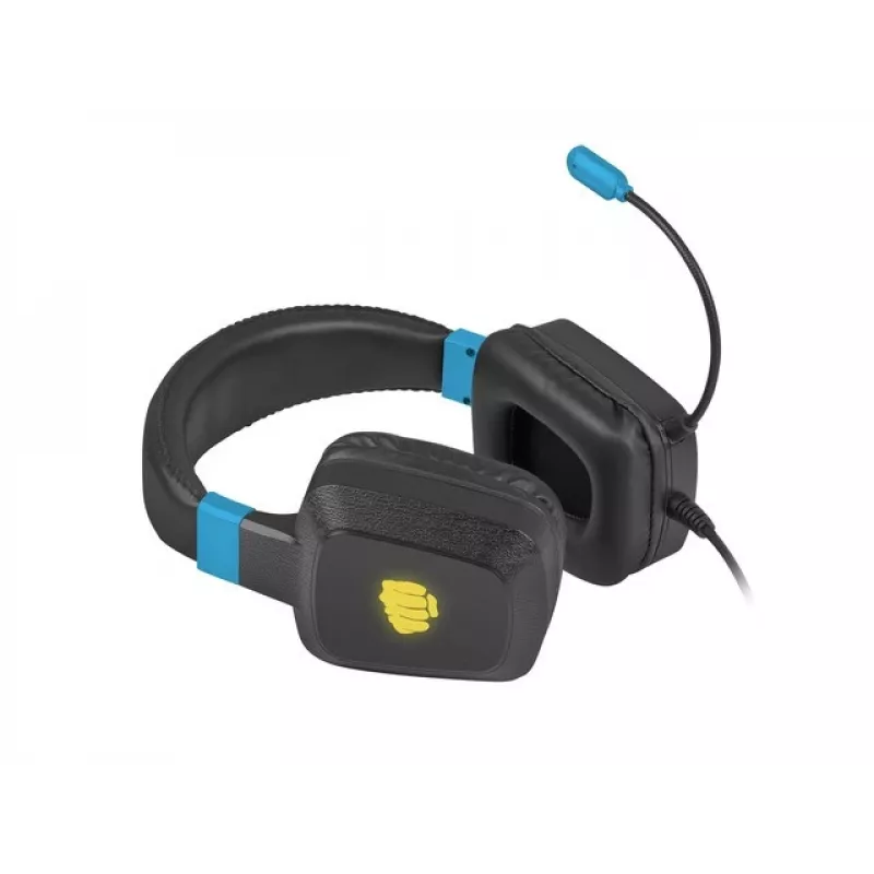 Auriculares gaming con cable Fury NFU-1584 con micrófono de diadema, circumaurales, 98 dB, 15–25000 Hz, cable de 2 m, USB y 3,5 mm, azul