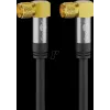 Goobay cable de antena SAT (tipo 135 dB), apantallado cuádruple, 5 m, negro - dorado, conector F 90° > conector F 90° (70584)