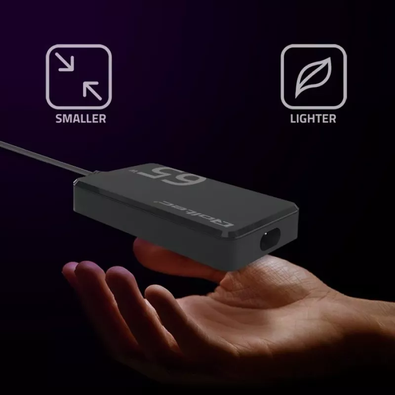 Cargador QOLTEC 65W GaN Super Fast slim PD 5-20V 3,25A USB-C