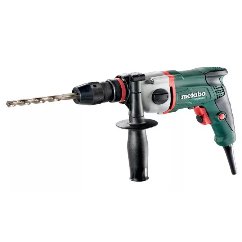 Taladro eléctrico Metabo BE 600/13-2 600 W, 2 velocidades, 2500 rpm, portabrocas de cambio rápido 1–13 mm