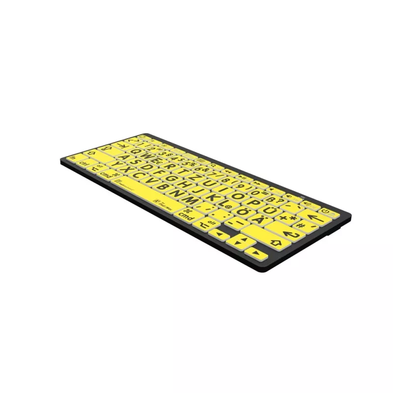 Teclado Logickeyboard LKB-LPBY-BTON-DE Bluetooth QWERTZ Alemán Negro - Amarillo (LKB-LPBY-BTON-DE)