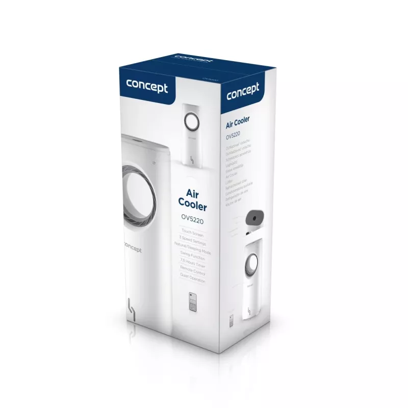 Ventilador de pie Concept Solution OV5220 — blanco, 80 W, control táctil, 805 mm de altura
