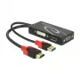 Adaptador de cable de vídeo DeLOCK 62959 HDMI USB DVI-I VGA 0,135 m