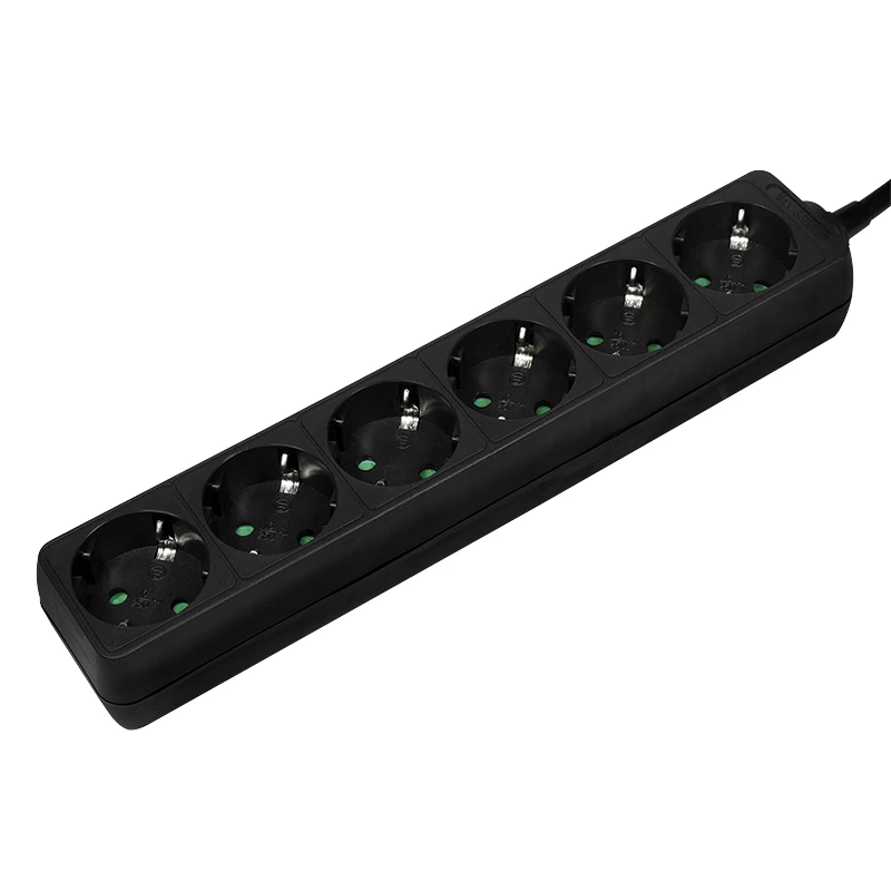Regleta de enchufes LogiLink LPS238B 1,5 m 6 tomas AC interiores negra