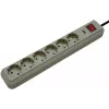 Regleta de enchufes Eco-Line 6 tomas (gris claro, 1,5 metros, protección contra sobretensiones 13.500A)