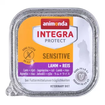 Animonda Integra Protect Sensitive comida húmeda para gatos con cordero y arroz 100 g
