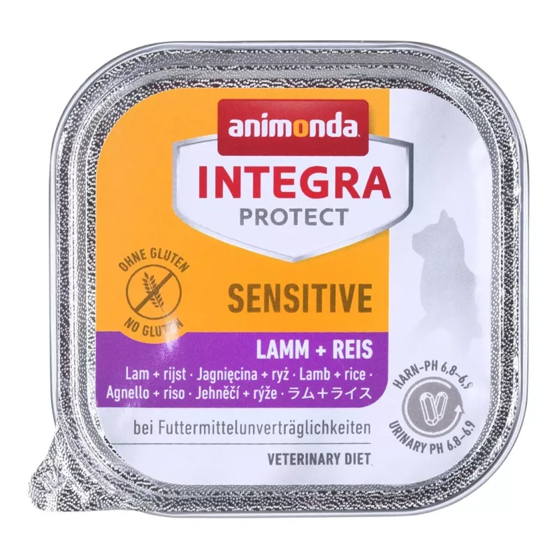 Animonda Integra Protect Sensitive comida húmeda para gatos con cordero y arroz 100 g