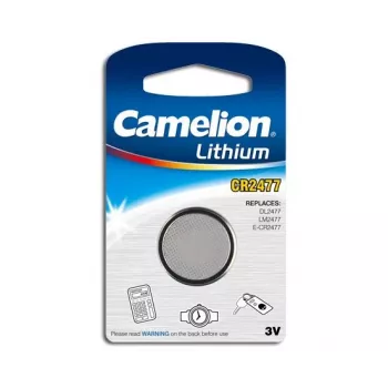 Pila desechable CAMELION CR2477 3V Li-MnO2, 7,7 mm de altura, 24,5 mm de diámetro, 1 ud.