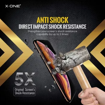 Protector de pantalla X-ONE Extreme Shock Eliminator para iPhone X — negro, antigolpes, duradero