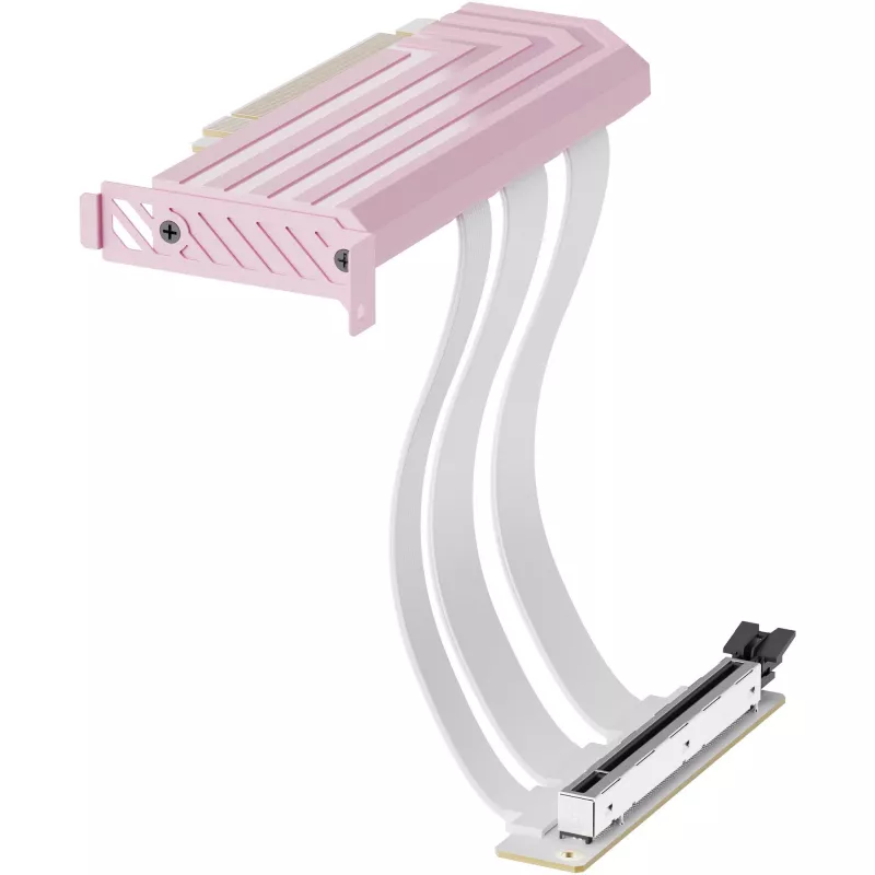 Cable riser Hyper PCIe 5.0 HYTE ACC-HYTE-PCIE50-SM, 20 cm, rosa/blanco