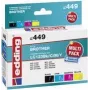 Cartuchos de tinta edding EDD-449 negro, cian, magenta, amarillo compatibles con brother LC-123BK/C/M/