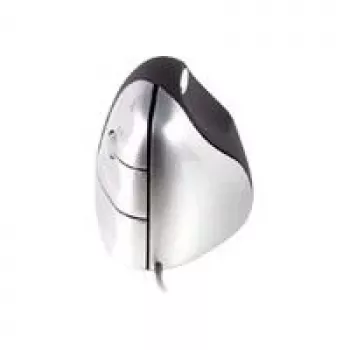 BakkerElkhuizen Evoluent 3, diestro, diseño vertical, láser, USB Type-A, 2600 DPI, negro, plata
