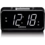 Despertador digital Lenco CR-28BK con radio FM y función de carga USB