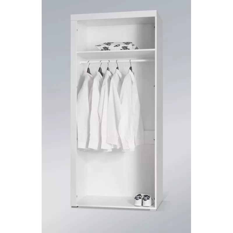 Cama Meble SAMBA 1 BI/BI armario, blanco / blanco brillante