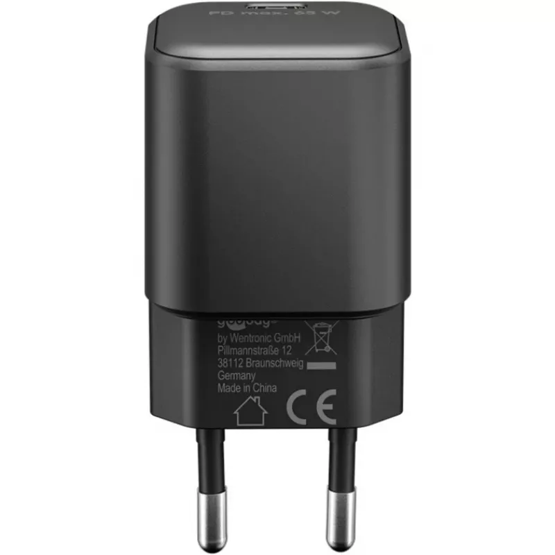 Set de carga USB-C GOOBAY 74774 – cargador de 65 W con cable USB-C textil de 1 m