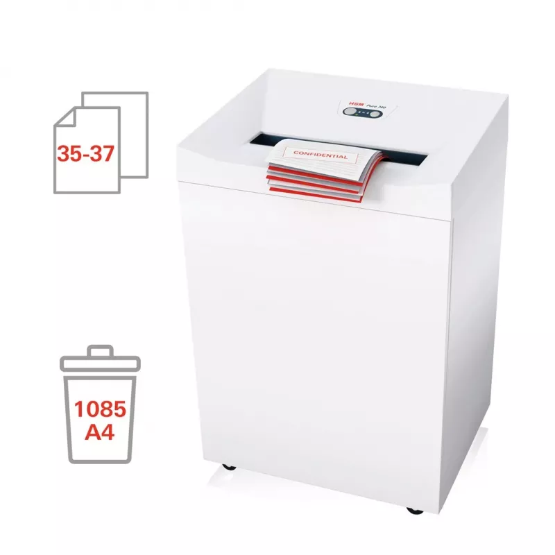 Destructora de documentos HSM Pure 740 corte en tiras 3,9 mm, 400 mm de ancho de trabajo, destruye CDs y tarjetas de crédito