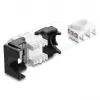 Módulo Keystone DELOCK conector hembra RJ45 a LSA Cat.6 acodado 45° no apantallado negro