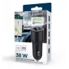Cargador de coche para dispositivos móviles Gembird TA-UC-AC2PDQC38-CAR-01, USB-C, 38 W, 12-24 V, negro