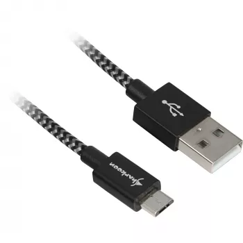 Cable USB-A a B Sharkoon 1,0 m con apantallamiento de malla de aluminio, cable de datos USB
