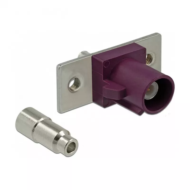 Conector coaxial DELOCK 89819 FAKRA D macho, contactos dorados, 21,2×24×7,5 mm