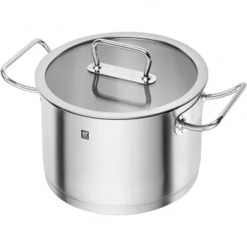 Set de ollas ZWILLING 65120-005-0 — 5 piezas de acero inoxidable, tapas, aptas para horno y lavavajillas, antiadherentes, máx. 200°C