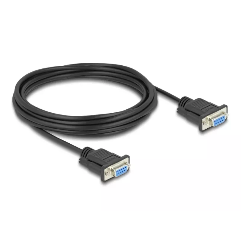 Delock cable RS-232 serie D-Sub9 conector hembra a conector hembra con carcasa de conector estrecha 5 m