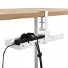 Organizador de cables bajo escritorio MACLEAN MC-105 W – Acero, blanco, carga máx. 5 kg, apto para grosor de mesa 0,5–50 mm