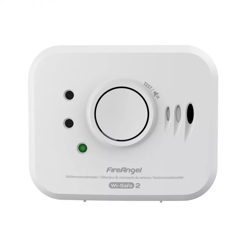 Detector de monóxido de carbono FireAngel NM-CO10X modelo con interfaz con interfaz cableada para seguridad del hogar