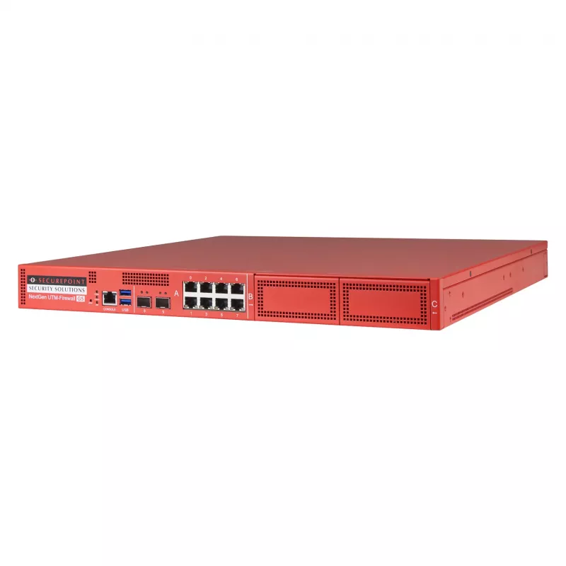 Securepoint RC1000R G5 Security UTM Appliance, 30 Gbit/s, 3,5 Gbit/s, 1000 usuarios, AES, cableado, RJ-45