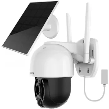 Cámara de vigilancia IP Foscam B4 Dome 4 MP (2560×1440), Wi-Fi 2,4 GHz, IP65, solar + batería 5000 mAh, giro 355°, inclinación 90°