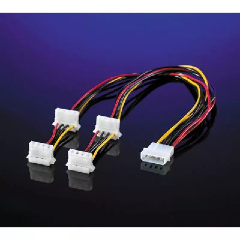 Cable en Y ROLINE 4 pol. HDD / 4x 4 pol. HDD (90°) (11.03.1003)