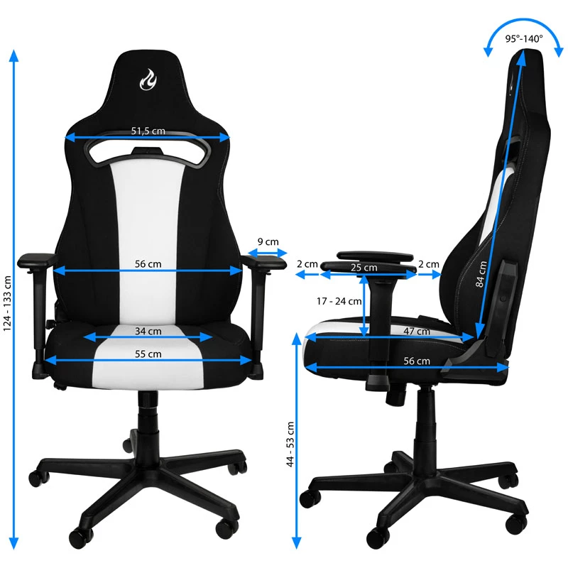 Nitro Concepts E250 asiento acolchado respaldo acolchado