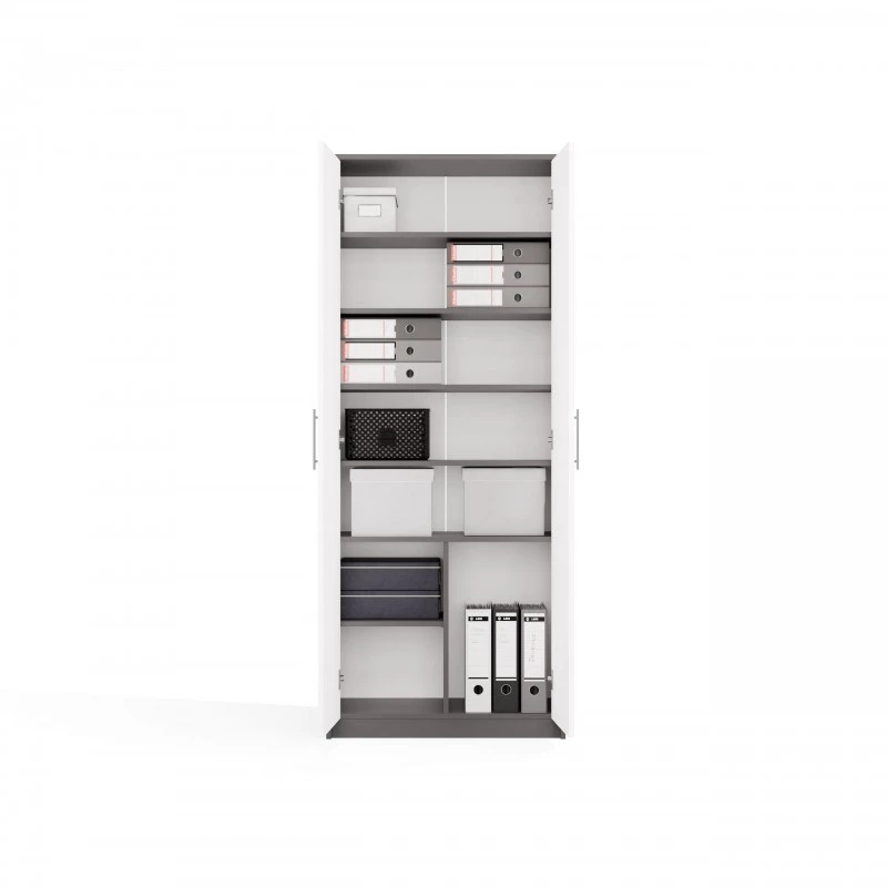 ESTANTERÍA CERRADA OLIV 2D, ANTRACITA/Blanco SET
