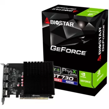 Tarjeta gráfica de sobremesa BIOSTAR GeForce GT 730 4 GB GDDR3, 64 bits, PCIe 2.0, 902 MHz GPU