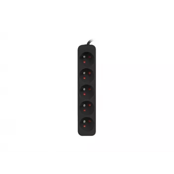 Regleta de enchufes Lanberg PS0-05E-0150-BK 1,5 m 5 salidas AC para interior negra