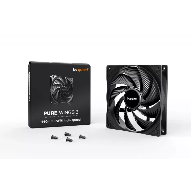 be quiet Pure Wings 3 140mm PWM Ventilador de carcasa de alta velocidad para ordenador 14 cm Negro 1 ud.