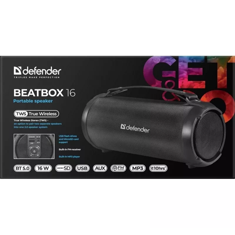 Altavoz Bluetooth BEATB OX 16W, 65216, DEFENDER