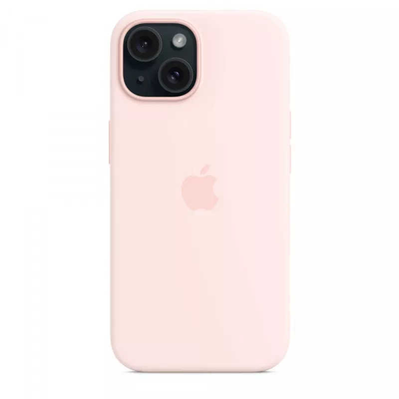 Funda de silicona con MagSafe para iPhone 15 - Rosa claro