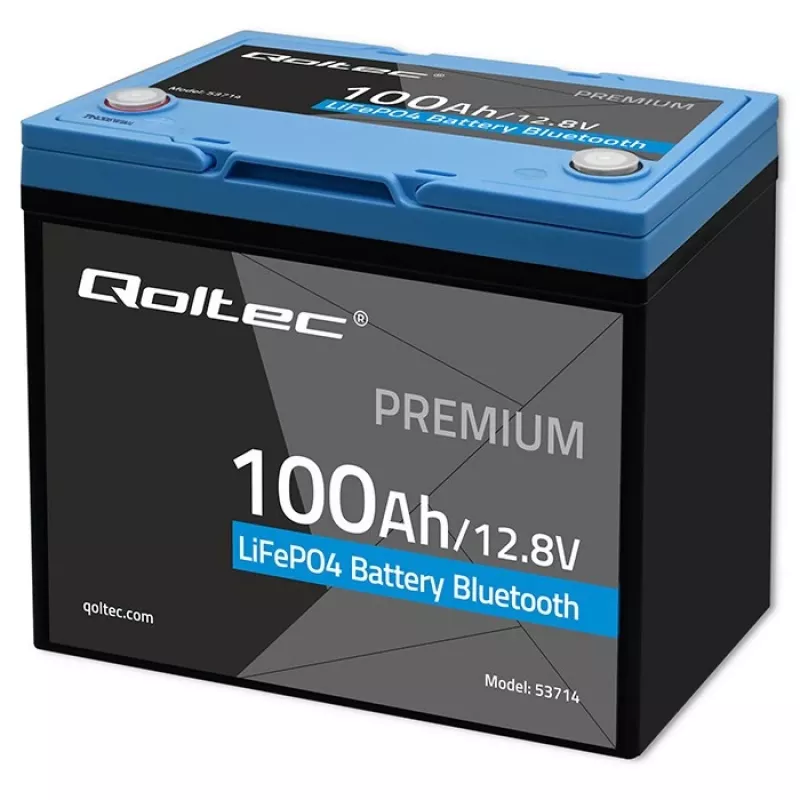 Batería LiFePO4 QOLTEC 12,8 V 100 Ah con Bluetooth — 12,8 V 100 Ah