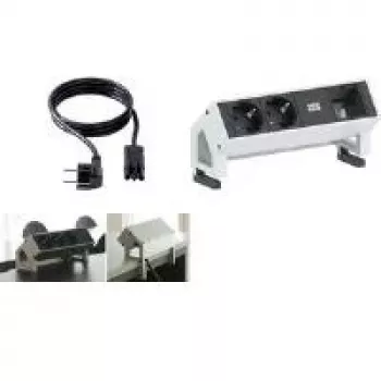 Alargador de corriente Bachmann 2x Schuko 1x módulo personalizado RAL9010