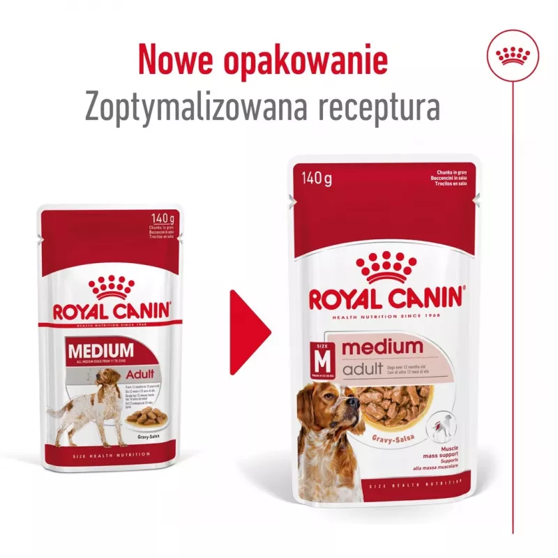 ROYAL CANIN SHN Medium Adult en salsa - Comida húmeda para perros adultos - 10x140g