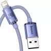 Cable Baseus Crystal Shine USB a Lightning, 2,4A, 2m (lila)