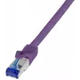 Logilink Professional Ultraflex - cable de parcheo - RJ-45 (M) a RJ-45 (M) - 50 cm - 6 mm - S/FTP - cable bruto Cat.7 (cable) / CAT 6a (puertos) - libre de halógenos, moldeado, alivio de tracción - morado