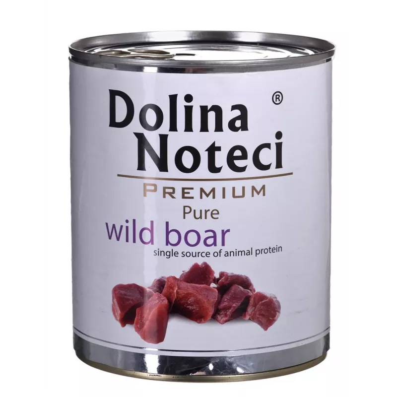 Comida húmeda para perros Dolina Noteci Boar Adult 800 g — monoproteína de jabalí, 10% proteína, 7% grasa